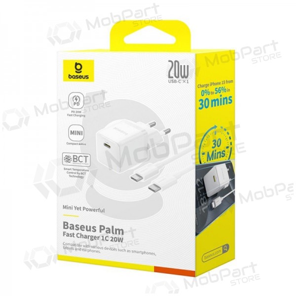 Nabíječka Baseus Palm 20W USB-C + USB-C to USB-C cable 1.0m bílý P10111602213-01