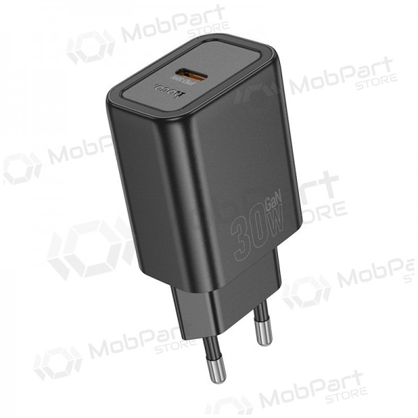 Nabíječka telefonu Hoco N63 30 W GaN USB-C + USB-A černá