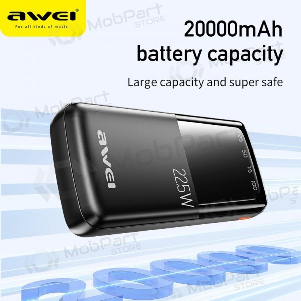 Externí baterie Power Bank Awei P13K PD20W/QC22.5W 20000mAh černá