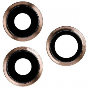 Apple iPhone 11 Pro / 11 Pro Max sklo kamery (3ks) (zlatý) (s rámem)