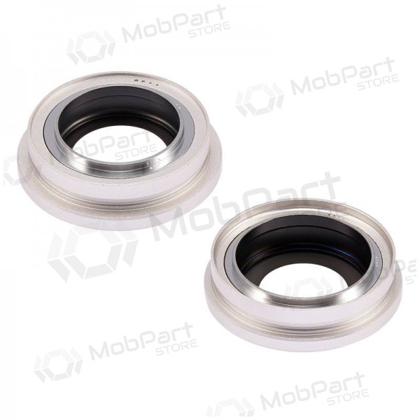 iPhone 14 / 14 Plus sklo kamery (2ks) (bílý) (s rámem)