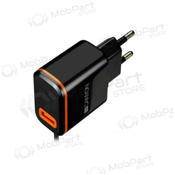 Nabíječka CANYON CNE-CHA042 + Type-C kabel (1xUSB 5V 2.1A) (černá)