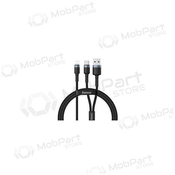 USB kabel Baseus Cafule 2in1 Type-C Lightning 20w 1.2m (šedá-černá) CATKLF-BG1