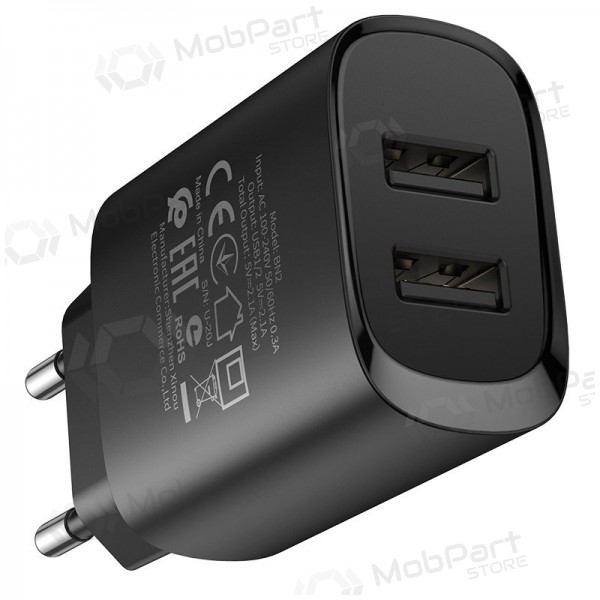 Nabíječka Borofone BN2 2xUSB 2.1A + Lightning (černá)
