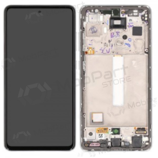 Displej Samsung Galaxy A52s (bílý) (s rámečkem) (originální)
