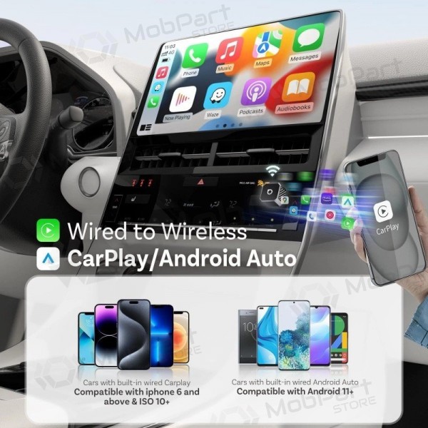 Bezdrátový adaptér CarPlay/Android Auto Ottocast Mini Cube stříbrný CP88-T3