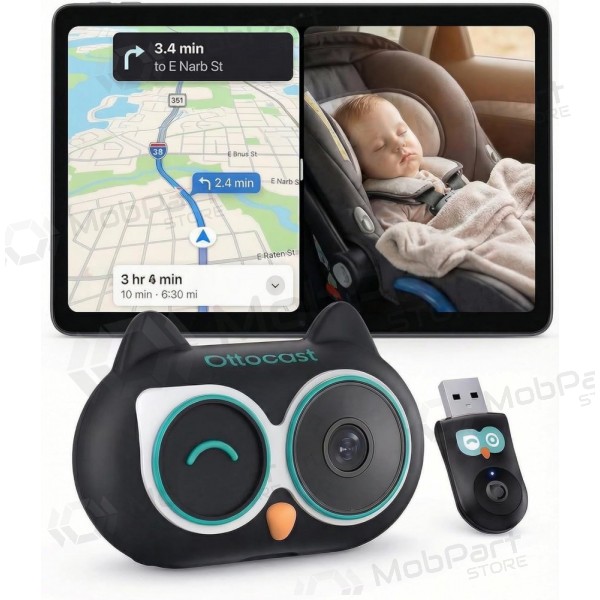 Bezdrátový CarPlay adaptér Ottocast Cabin Care CA520-T s funkcí mobilní chůvy černý