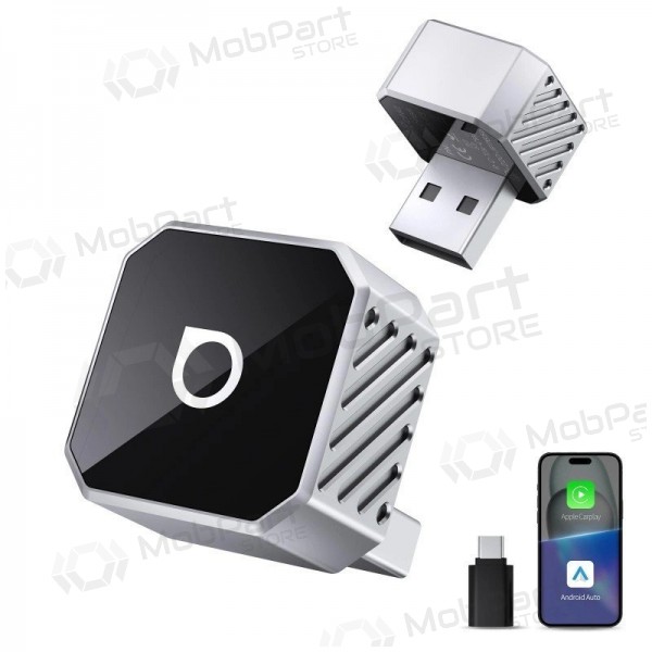 Bezdrátový adaptér CarPlay/Android Auto Ottocast Mini Cube stříbrný CP88-T3
