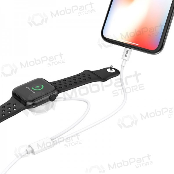 USB kabel HOCO U69 lightning 1.0m (with iWatch wireless charger) (bílý)