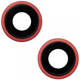 iPhone 14 / 14 Plus sklo kamery (2ks) (červené) (s rámem)