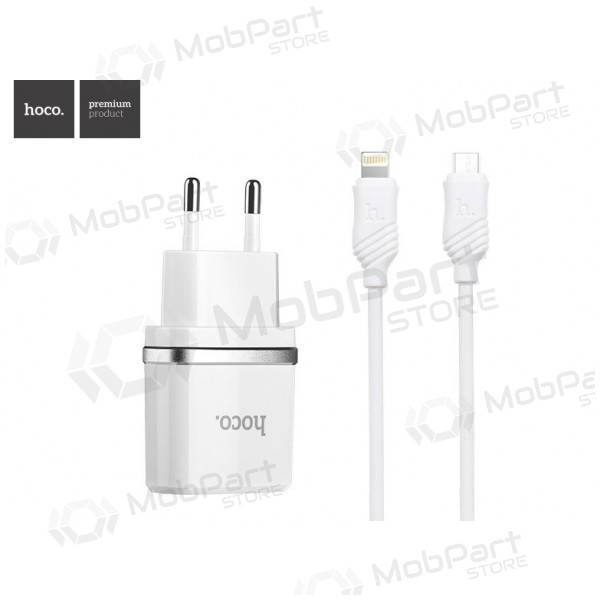 Nabíječka HOCO C11 Smart USB + lightning (5V 1A) (bílý)