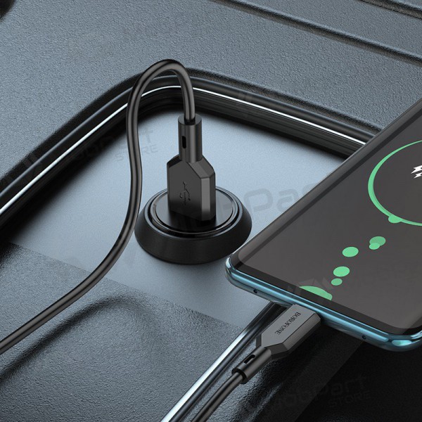 Nabíječka automobilinis Borofone BZ18 Quick Charge 3.0 18W + Type-C (černá)