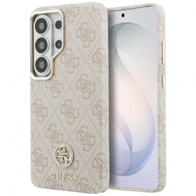 Obal pro Samsung Galaxy S26 Ultra - Guess PU Leather 4G Strass Logo Gold Frame Magnetic