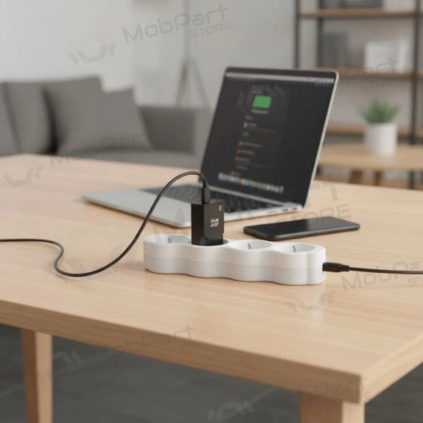 Nabíječka telefonu Blue Star Slim 25 W GaN USB-C + USB-A černá