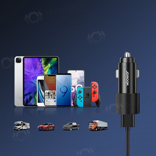 Nabíječka automobilinis Joyroom JR-CL10 LED 2xUSB 24W (černá)