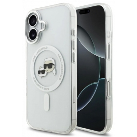 Apple iPhone 17 obal - Karl Lagerfeld IML K&CH Heads Metal Frame MagSafe (průhledný)