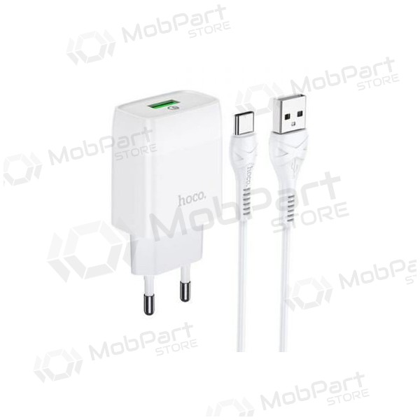 Nabíječka HOCO C72Q Glorious + type-C kabel (QC3.0) (bílý)