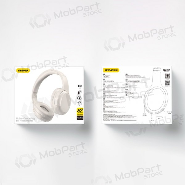 Bezdrátová sluchátka s mikrofonem Dudao X22Pro Bluetooth USB-C bílá