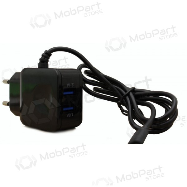 Nabíječka F13c FastCharging x 2 USB (3.1A) + microUSB (černá)