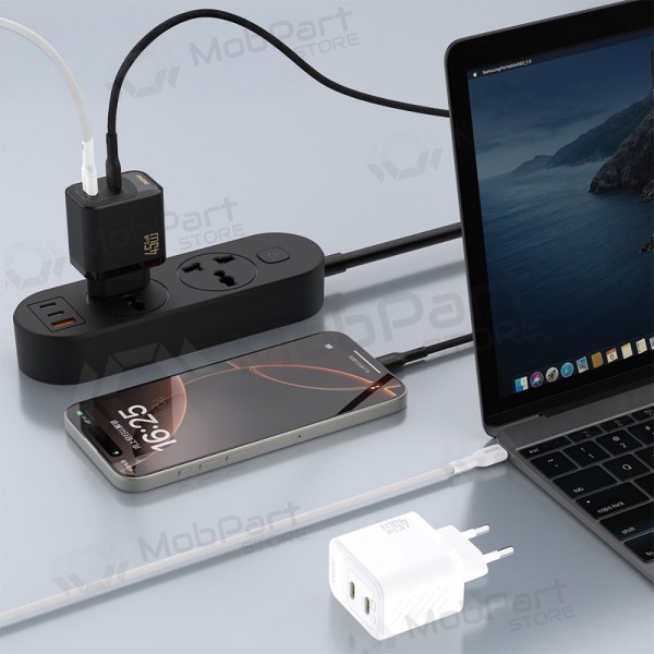 Nabíječka telefonu Dudao A28P 45 W GaN 2x USB-C černá