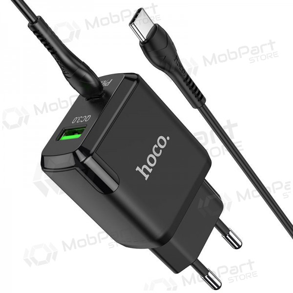Nabíječka Hoco N5 USB Quick Charge 3.0 + PD 20W (3.1A) + Type-C-Type-C (černá)