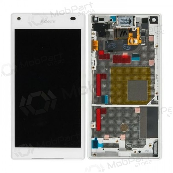 Sony E5803 / E5823 Xperia Z5 Compact displej (bílý) (s rámem) (použitý grade A, originál)