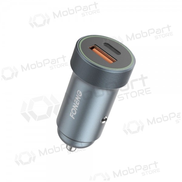 Autonabíječka Foneng C16 30 W USB-C + USB-A šedá.