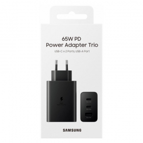 Síťová nabíječka Samsung EP-T6530NBEGEU 65 W 2x USB-C + USB-A černá