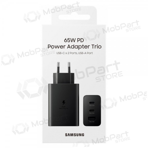 Síťová nabíječka Samsung EP-T6530NBEGEU 65 W 2x USB-C + USB-A černá