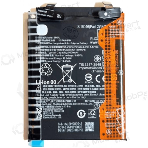 Baterie pro Xiaomi Redmi Note 13 Pro+ 5G, akumulátor (BM5U) (originální)