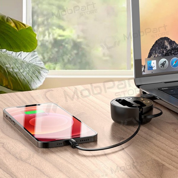 USB kabel Borofone BU26 3in1 microUSB-Lightning-Type-C magnetinic 1.0m (černá)