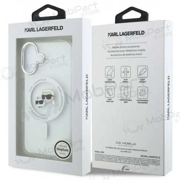 Apple iPhone 17 obal - Karl Lagerfeld IML K&CH Heads Metal Frame MagSafe (průhledný)