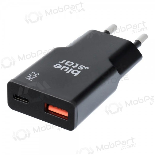 Nabíječka telefonu Blue Star Slim 25 W GaN USB-C + USB-A černá