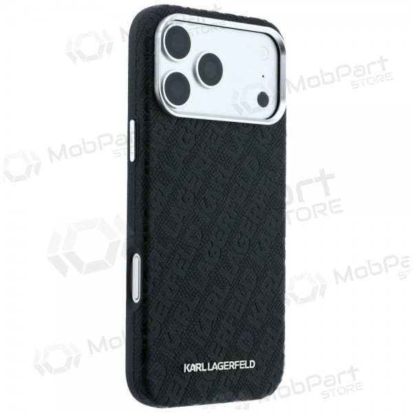 Obal Apple iPhone 18 Pro -Karl Lagerfeld PU Grained Allover Semi Wrap MagSafe- (černý)