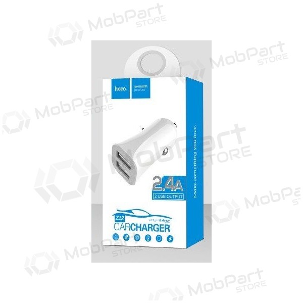 Nabíječka do auta HOCO Z12 Elite Dual USB (5V 2.4A) (bílý)
