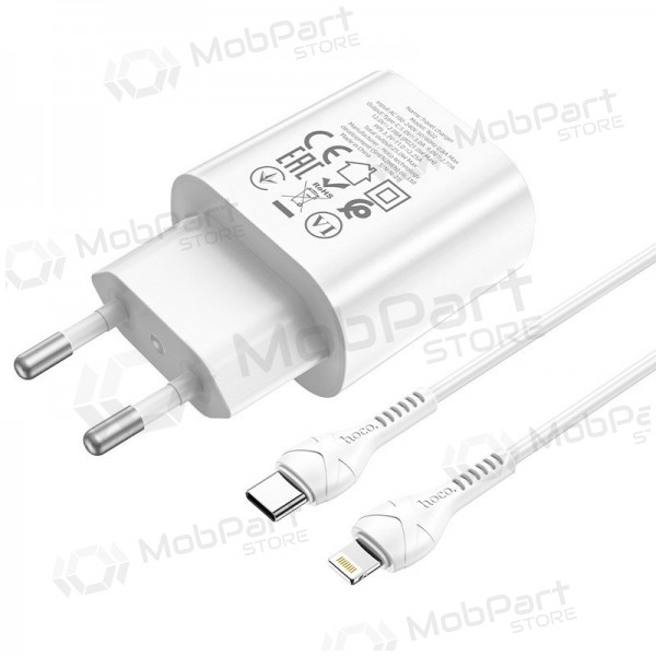 Nabíječka telefonu Hoco N22 25 W USB-C s kabelem Lightning 1 m bílá