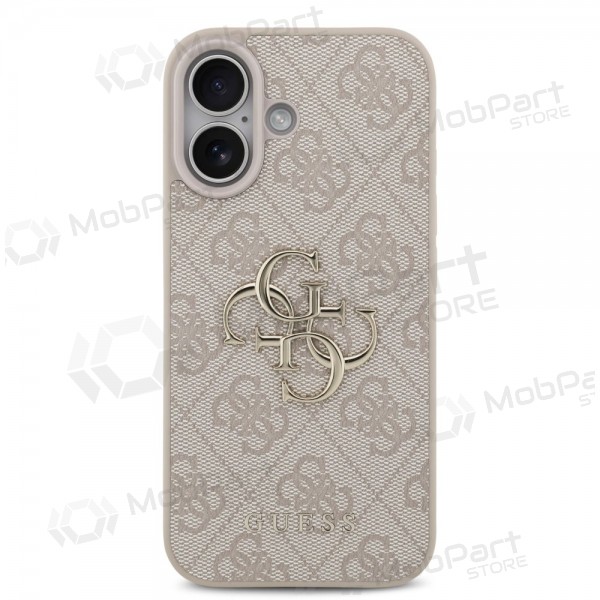 Obal na Apple iPhone 17 - Guess PU 4G Metal Logo (růžový)