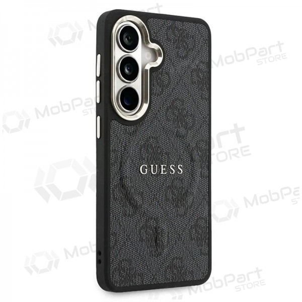 Samsung Galaxy S26 obal - Guess PU Leather 4G Gold Frame Magnetic (černý)