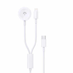USB-C kabel Dudao A12MAX-2in1 USB-C na iWatch / Lightning 1.2 m