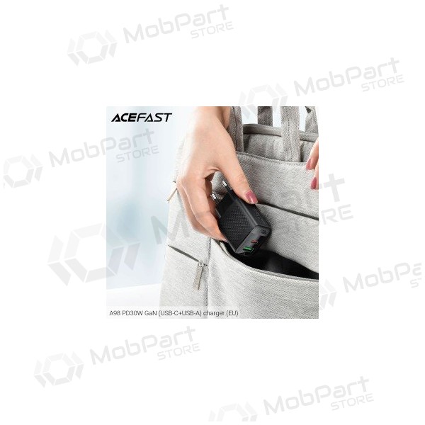 Nabíječka Acefast A98 30W GaN USB-C/USB-A černá
