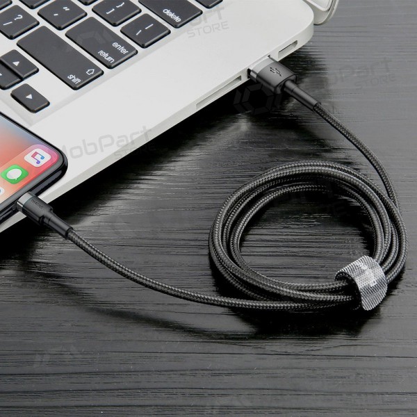 USB kabel Baseus Cafule USB-A to Lightning 2.4A 1.0m šedá-černá CALKLF-BG1