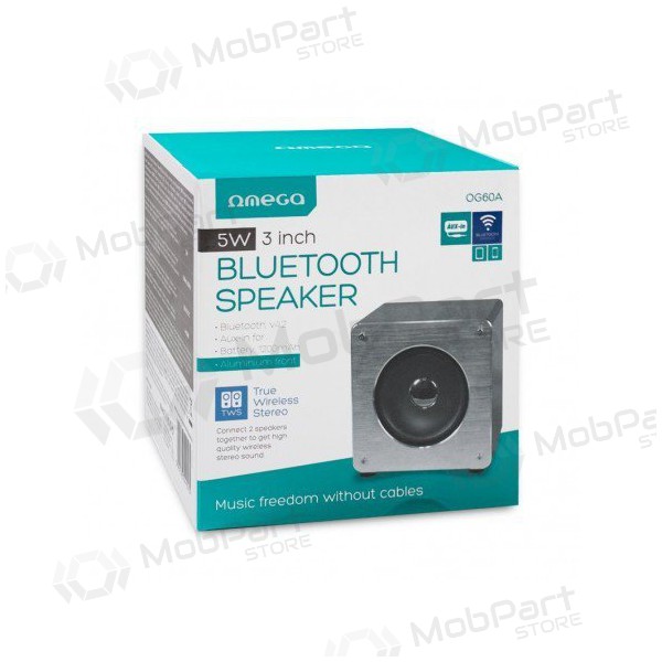 Bluetooth přenosný reproduktor OMEGA WOODEN OG60A (MicroSD, handsfree, AUX,FM) (šedá)