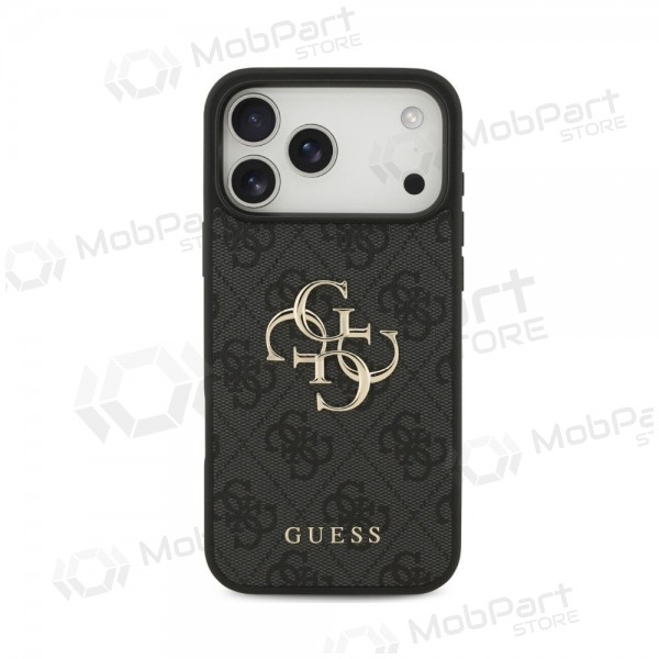 Obal pro Apple iPhone 18 Pro - Guess PU 4G Metal Logo (šedý)
