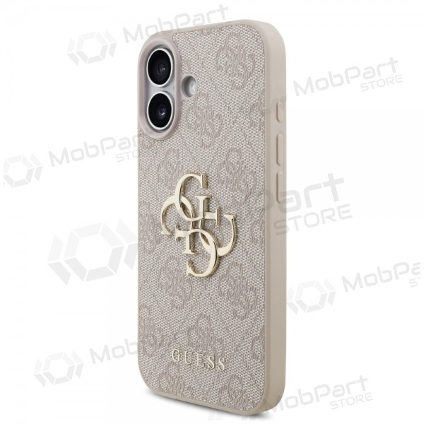 Obal na Apple iPhone 17 - Guess PU 4G Metal Logo (růžový)