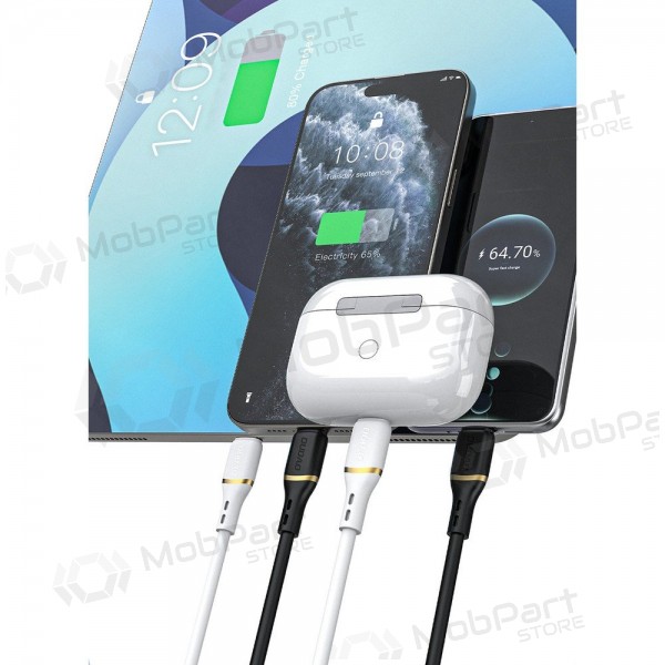 USB-C kabel Dudao L25C USB-C na USB-C 1 m 60 W černý