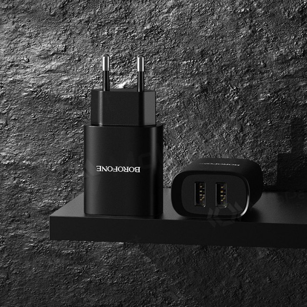 Nabíječka Borofone BN2 2xUSB 2.1A (černá)