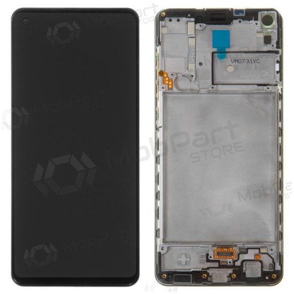Samsung Galaxy A21s displej (černá) (s rámem) (originál)