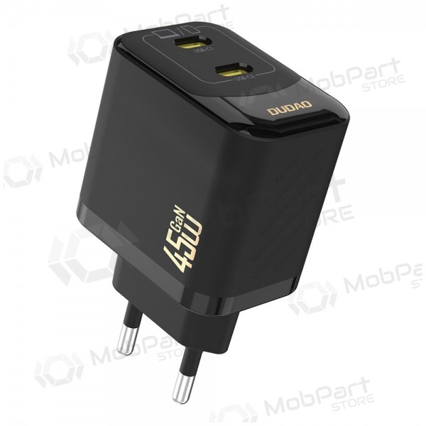 Nabíječka telefonu Dudao A28P 45 W GaN 2x USB-C černá