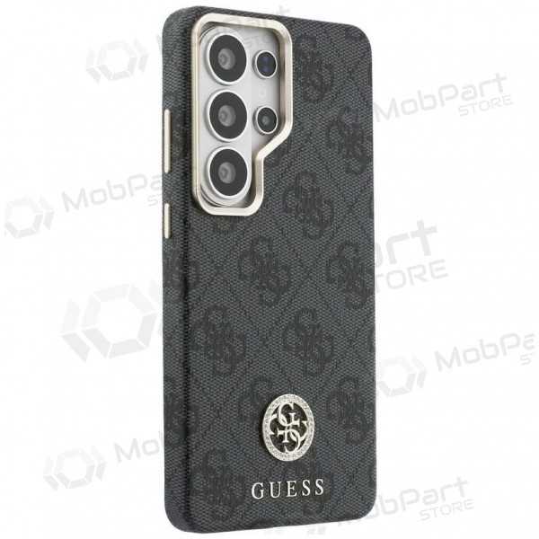 Obal pro Samsung Galaxy S26 Ultra - Guess PU Leather 4G Strass Logo Gold Frame Magnetic (černý)