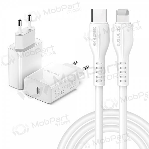 Nabíječka Dux Ducis C60-PD 20W + Type-C-Lightning (bílý)